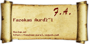 Fazekas Aurél névjegykártya