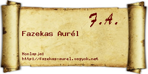 Fazekas Aurél névjegykártya